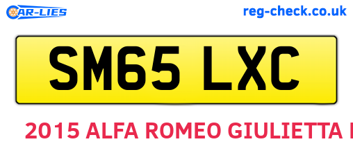 SM65LXC are the vehicle registration plates.