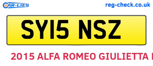 SY15NSZ are the vehicle registration plates.