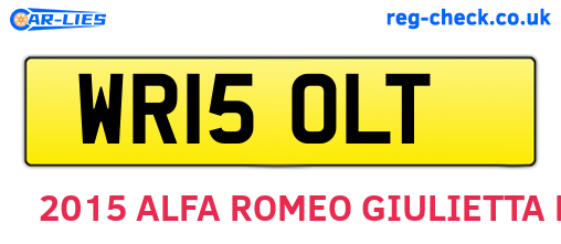 WR15OLT are the vehicle registration plates.