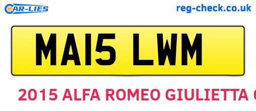 MA15LWM are the vehicle registration plates.