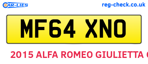 MF64XNO are the vehicle registration plates.