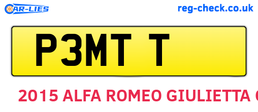 P3MTT are the vehicle registration plates.