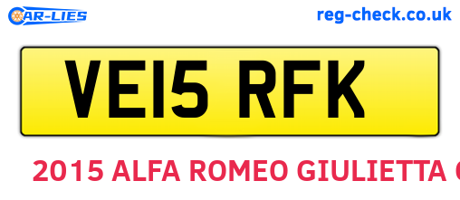 VE15RFK are the vehicle registration plates.