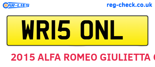 WR15ONL are the vehicle registration plates.