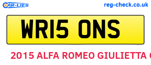 WR15ONS are the vehicle registration plates.