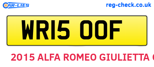 WR15OOF are the vehicle registration plates.