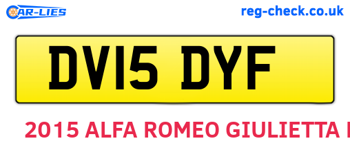 DV15DYF are the vehicle registration plates.