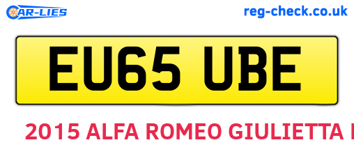 EU65UBE are the vehicle registration plates.