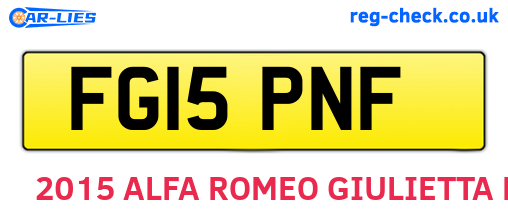 FG15PNF are the vehicle registration plates.