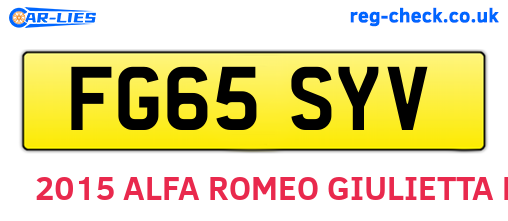FG65SYV are the vehicle registration plates.