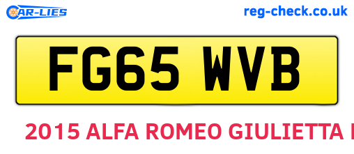 FG65WVB are the vehicle registration plates.
