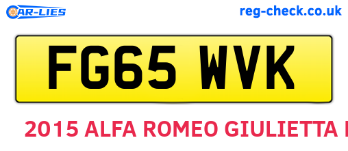 FG65WVK are the vehicle registration plates.