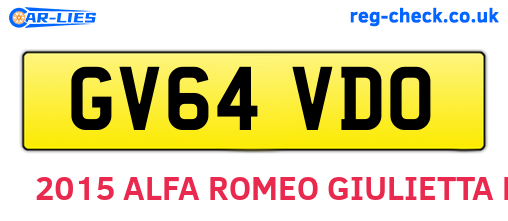 GV64VDO are the vehicle registration plates.