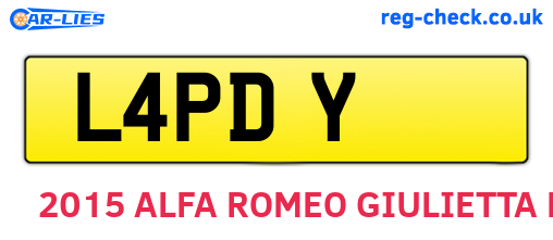 L4PDY are the vehicle registration plates.
