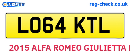LO64KTL are the vehicle registration plates.