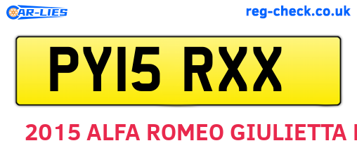 PY15RXX are the vehicle registration plates.
