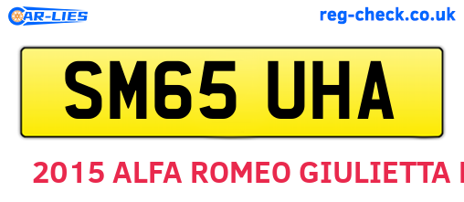 SM65UHA are the vehicle registration plates.