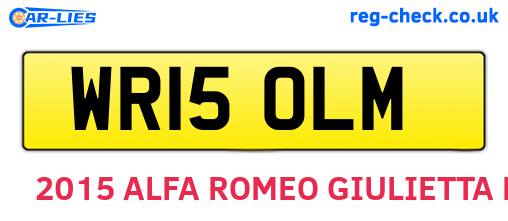 WR15OLM are the vehicle registration plates.