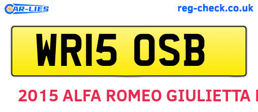 WR15OSB are the vehicle registration plates.