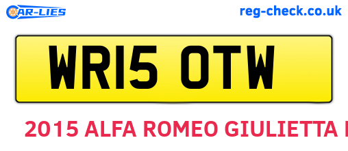 WR15OTW are the vehicle registration plates.