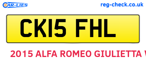 CK15FHL are the vehicle registration plates.