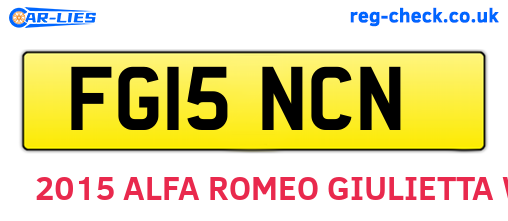 FG15NCN are the vehicle registration plates.