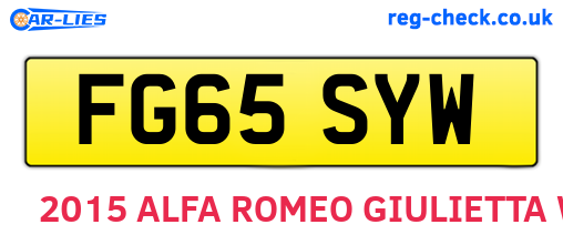 FG65SYW are the vehicle registration plates.
