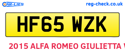 HF65WZK are the vehicle registration plates.