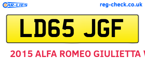 LD65JGF are the vehicle registration plates.