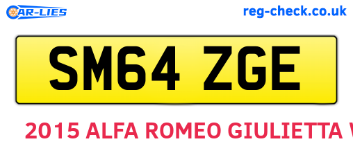SM64ZGE are the vehicle registration plates.