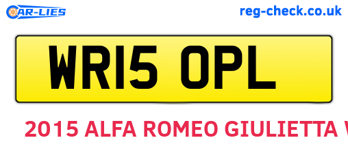 WR15OPL are the vehicle registration plates.