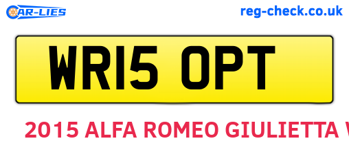 WR15OPT are the vehicle registration plates.