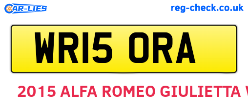 WR15ORA are the vehicle registration plates.