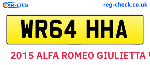 WR64HHA are the vehicle registration plates.