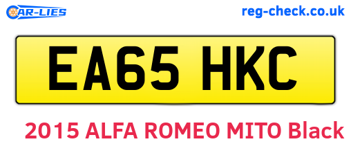 EA65HKC are the vehicle registration plates.
