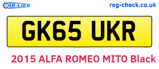 GK65UKR are the vehicle registration plates.