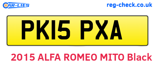 PK15PXA are the vehicle registration plates.