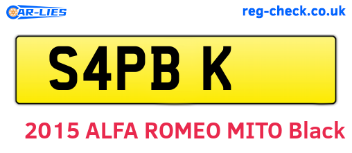 S4PBK are the vehicle registration plates.