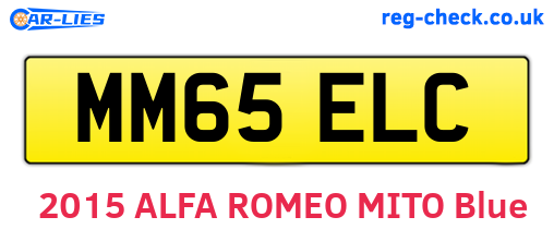 MM65ELC are the vehicle registration plates.