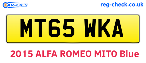 MT65WKA are the vehicle registration plates.