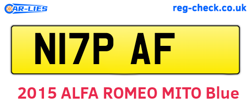 N17PAF are the vehicle registration plates.