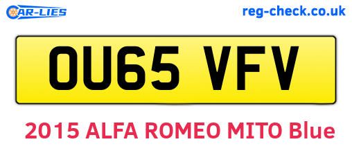 OU65VFV are the vehicle registration plates.