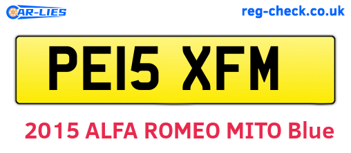 PE15XFM are the vehicle registration plates.