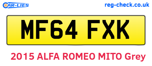 MF64FXK are the vehicle registration plates.