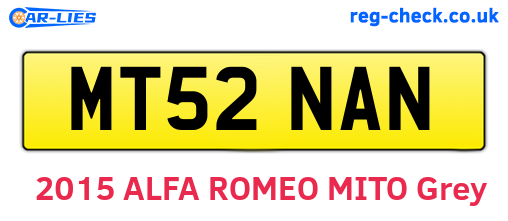 MT52NAN are the vehicle registration plates.