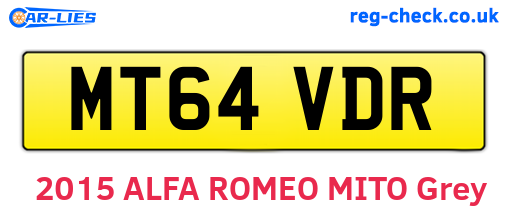 MT64VDR are the vehicle registration plates.