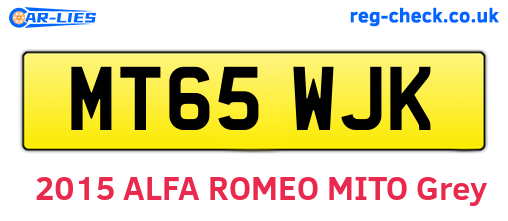 MT65WJK are the vehicle registration plates.