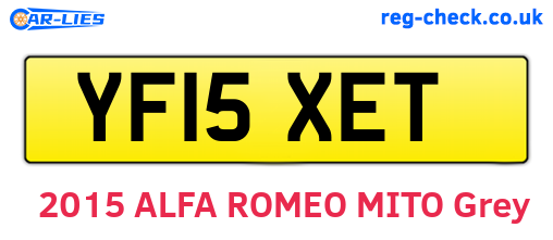 YF15XET are the vehicle registration plates.