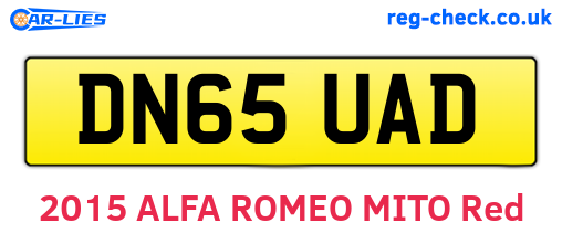 DN65UAD are the vehicle registration plates.