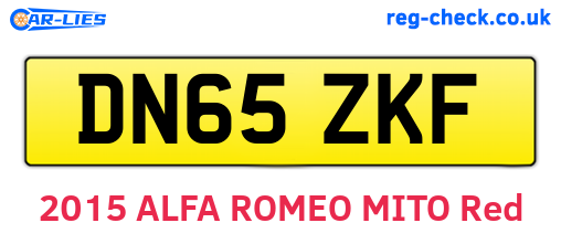 DN65ZKF are the vehicle registration plates.